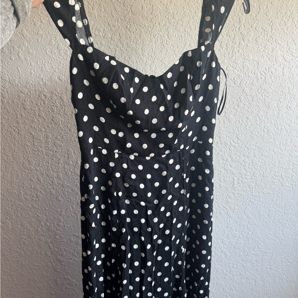 Elegant Black Polka Dot Dress